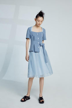 Mesh Panelled Dress - BLANCORE