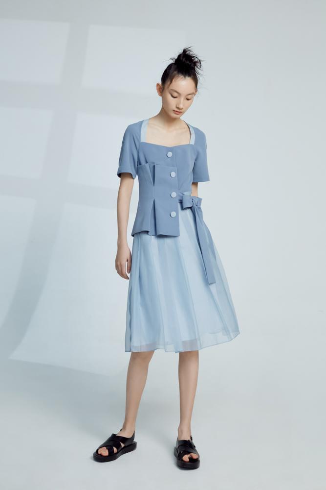 Mesh Panelled Dress - BLANCORE