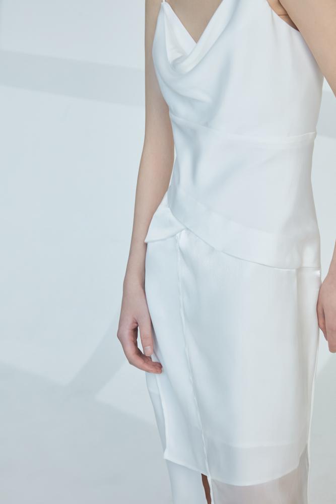Mesh Panelled Slip Dress - BLANCORE