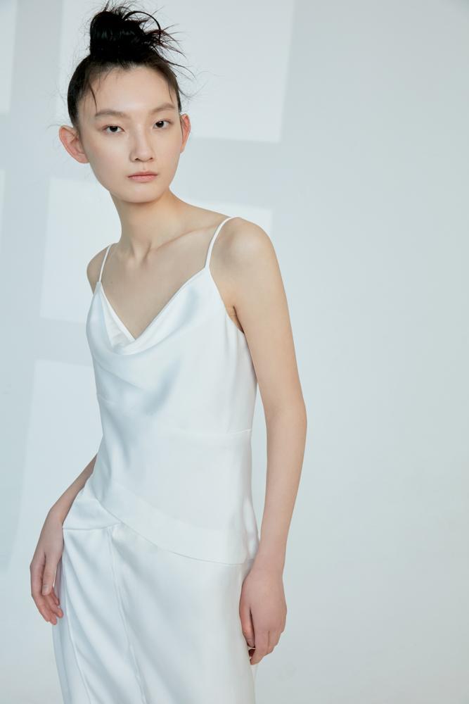 Mesh Panelled Slip Dress - BLANCORE