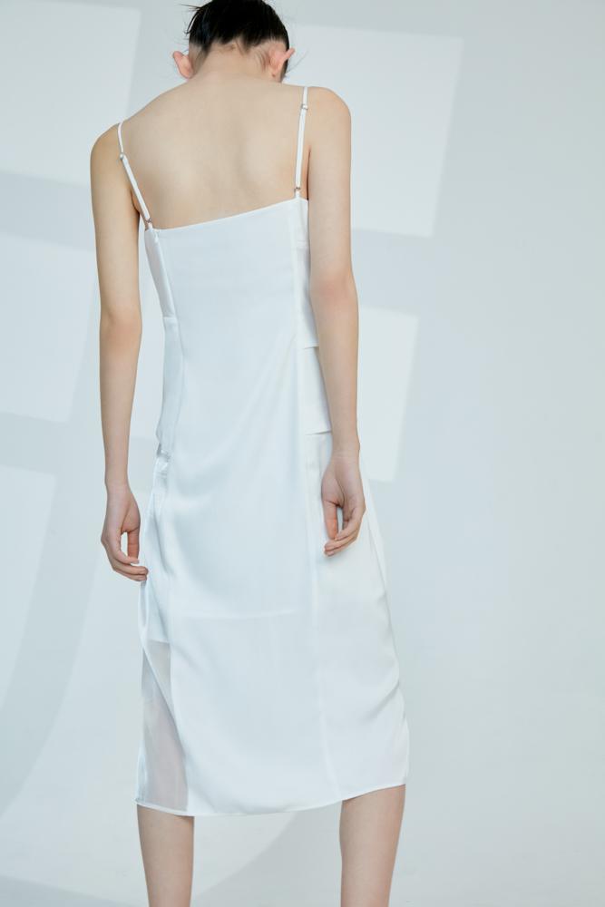 Mesh Panelled Slip Dress - BLANCORE