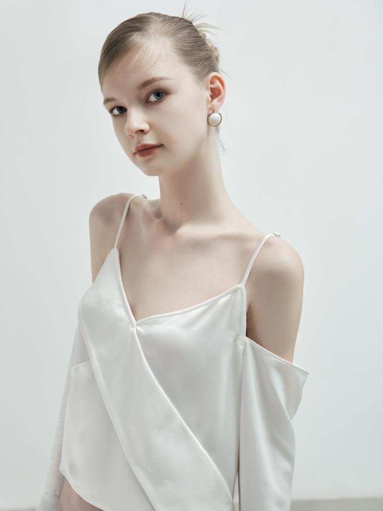 Off-Shoulder Lapel Top - BLANCORE