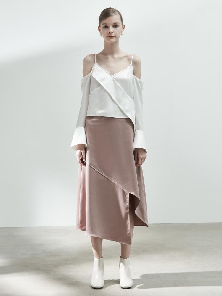 Off-Shoulder Lapel Top - BLANCORE