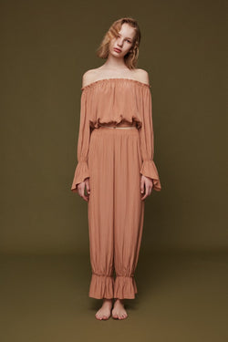 Off-Shoulder Top with Puff Sleeve - BLANCORE