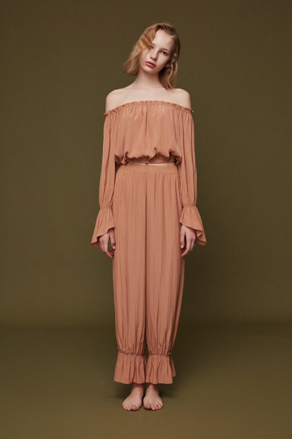 Off-Shoulder Top with Puff Sleeve - BLANCORE