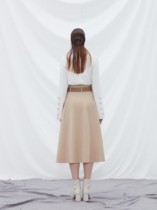 Overlapping Trench Skirt - BLANCORE