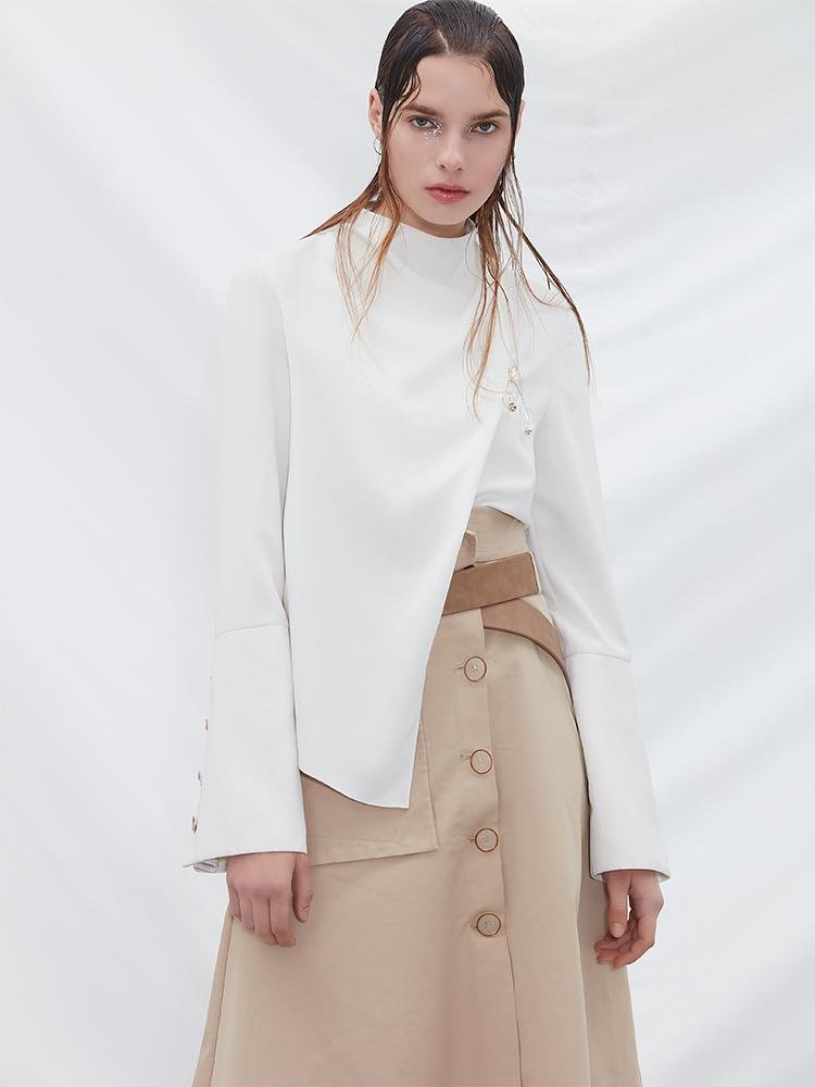 Overlapping Trench Skirt - BLANCORE