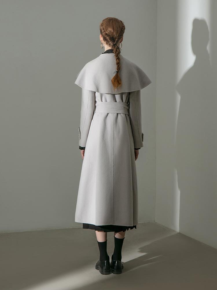 Oversized Lapel Wool Coat - BLANCORE