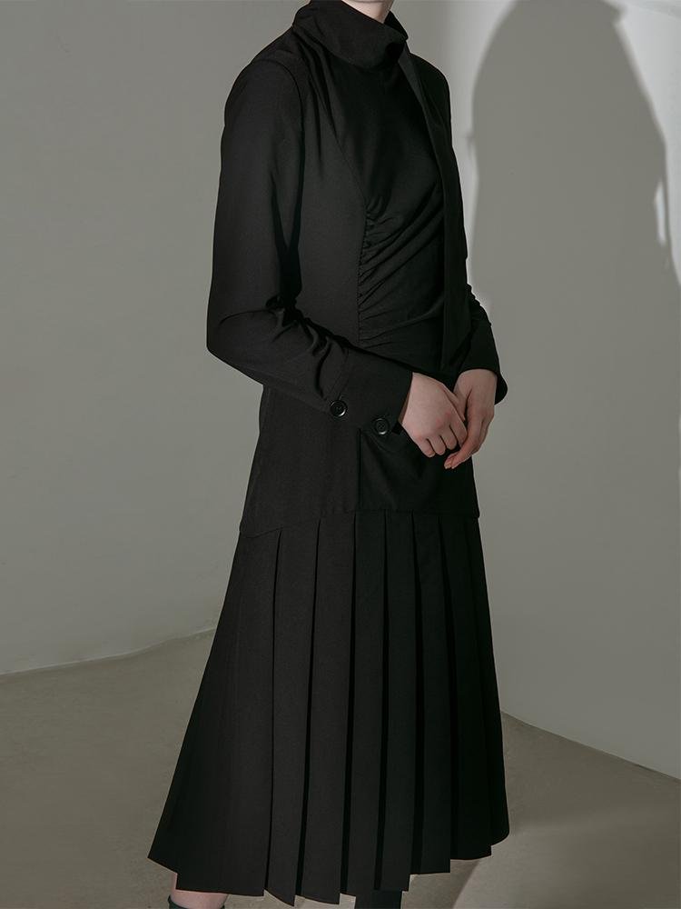 Pleated Panel Dress - BLANCORE