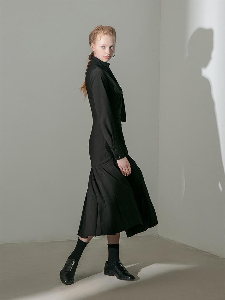 Pleated Panel Dress - BLANCORE