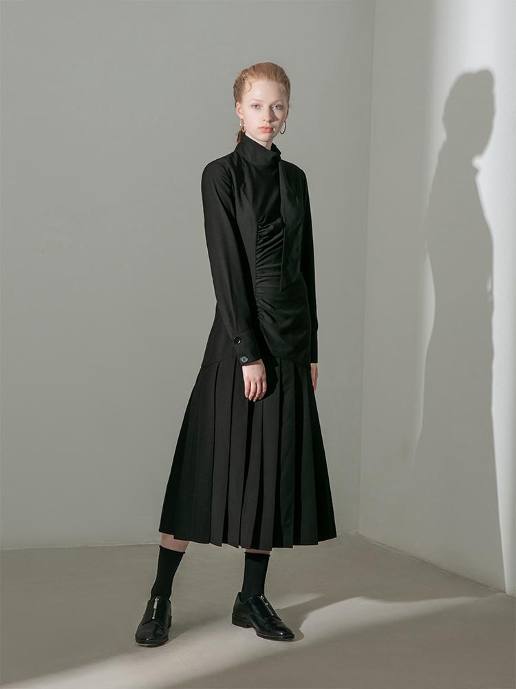 Pleated Panel Dress - BLANCORE
