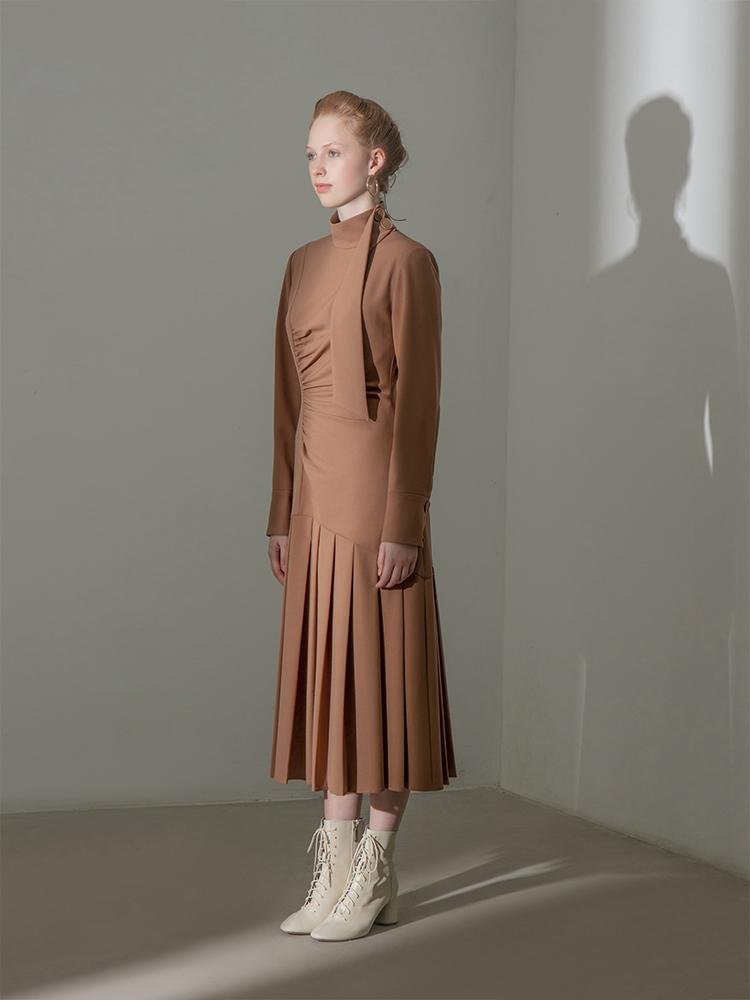 Pleated Panel Dress - BLANCORE
