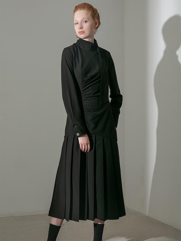 Pleated Panel Dress - BLANCORE