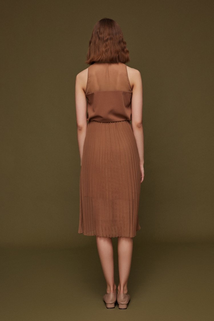Pleats Paneled Dress - BLANCORE