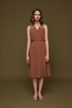 Pleats Paneled Dress - BLANCORE