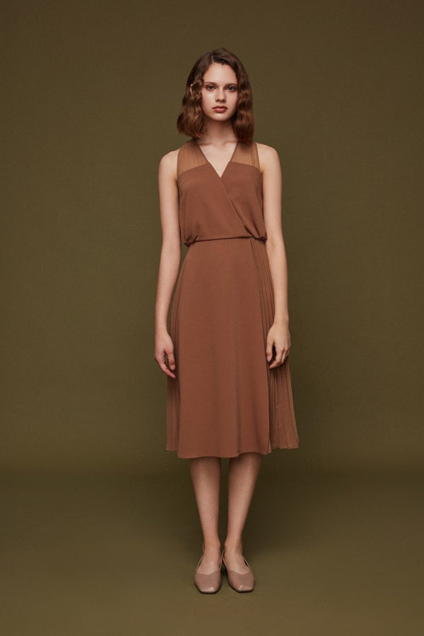 Pleats Paneled Dress - BLANCORE