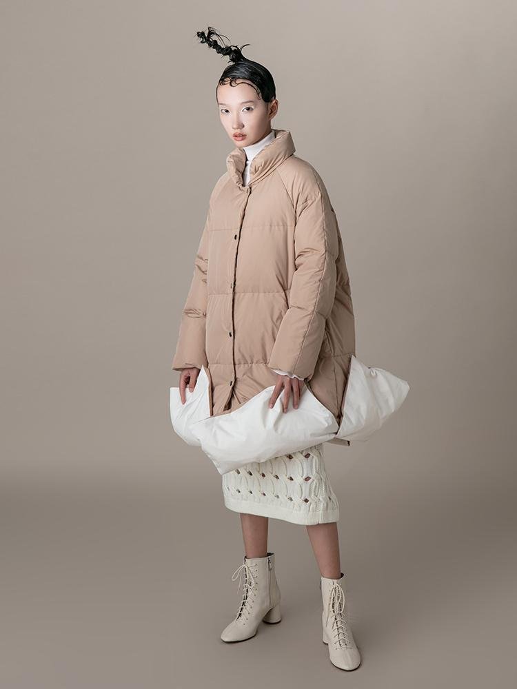 Puffer Coat With Fold Detail - BLANCORE