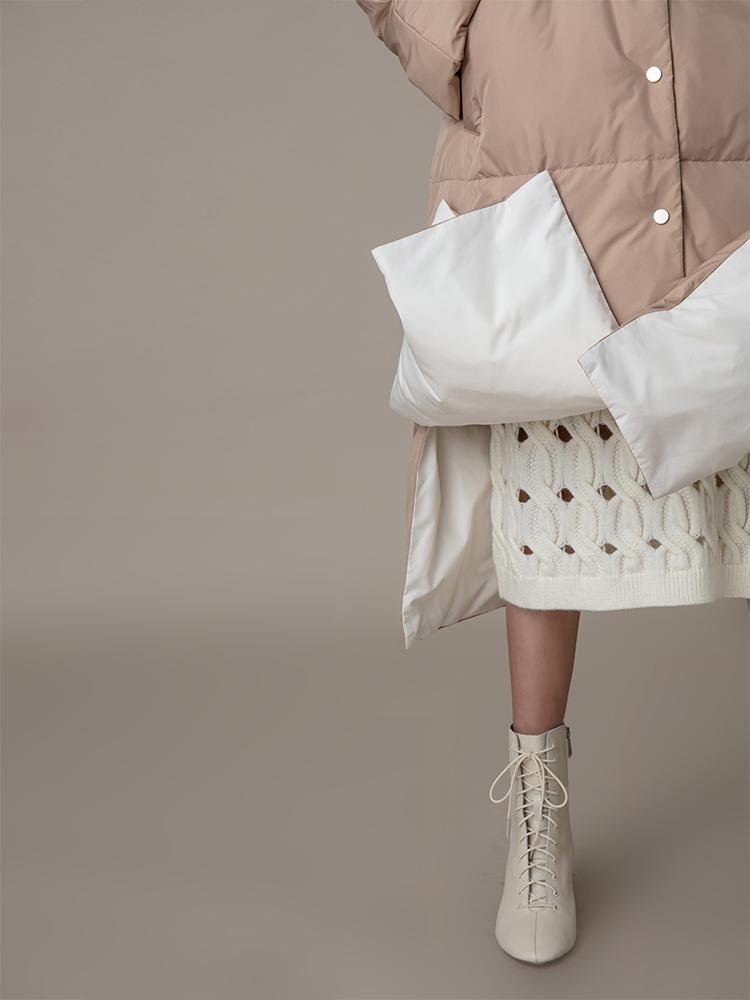 Puffer Coat With Fold Detail - BLANCORE