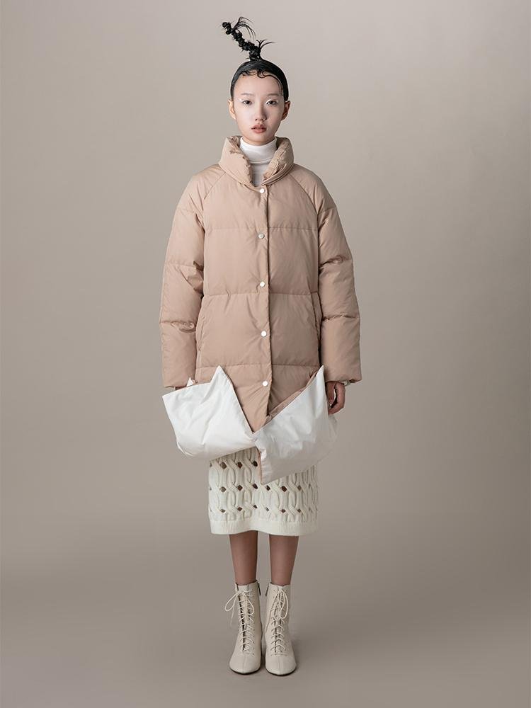 Puffer Coat With Fold Detail - BLANCORE