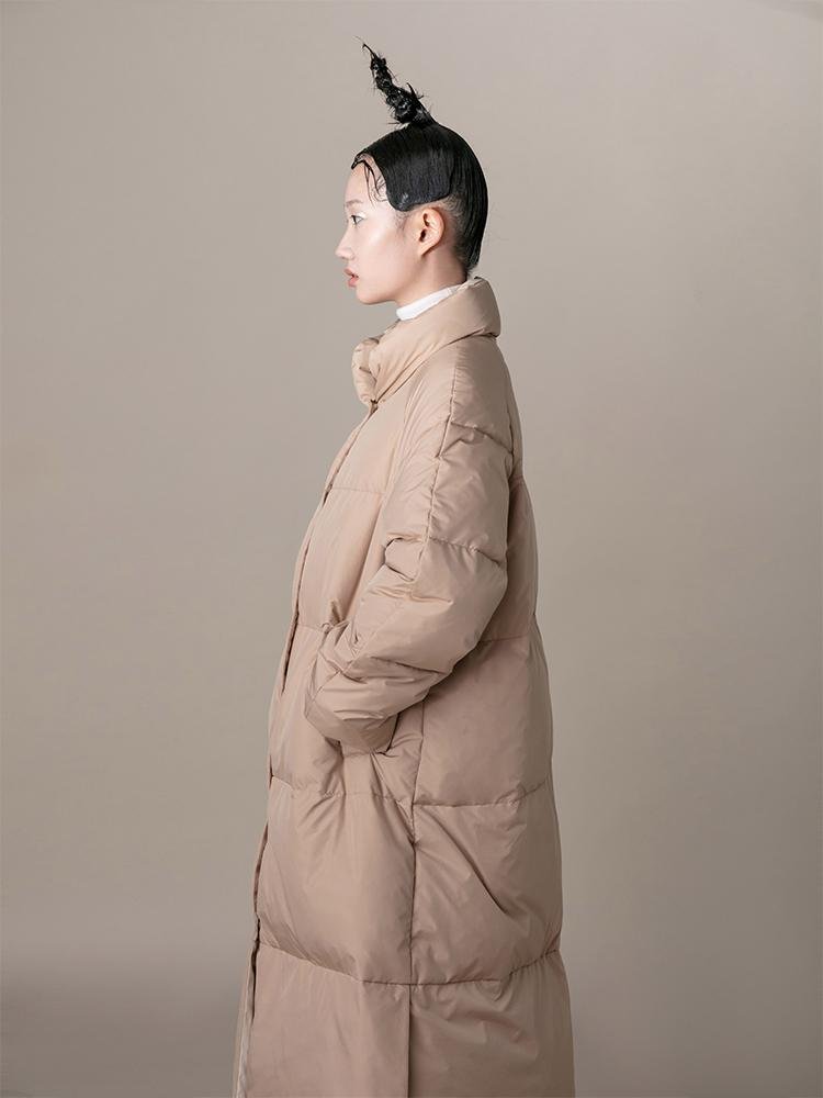 Puffer Coat With Fold Detail - BLANCORE