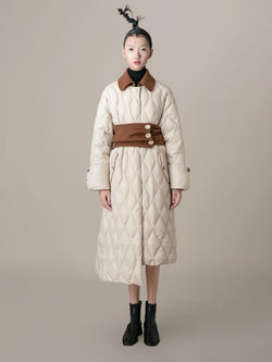 Puffer Coat With Wool Corset - BLANCORE