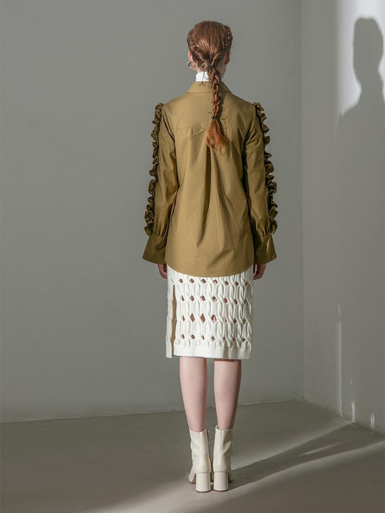 Ruffle Paneled Shirt - BLANCORE