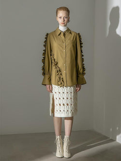 Ruffle Paneled Shirt - BLANCORE