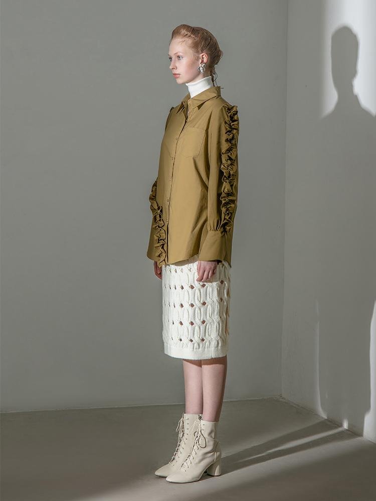 Ruffle Paneled Shirt - BLANCORE