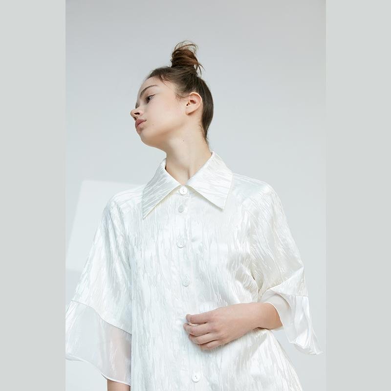Silk Jacquard Shirt - BLANCORE