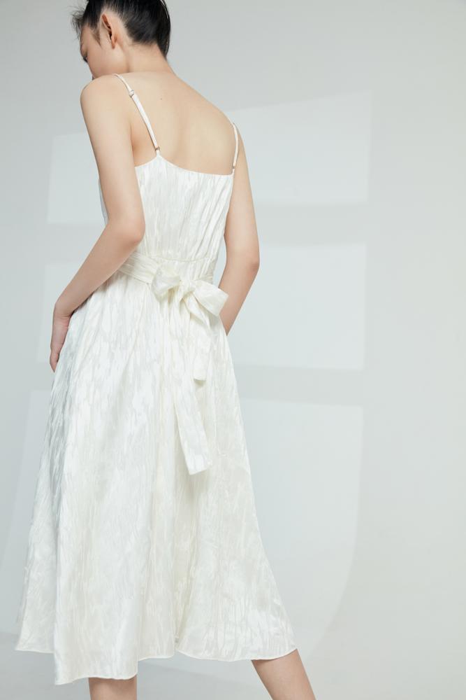 Silk Jacquard Slip Dress - BLANCORE