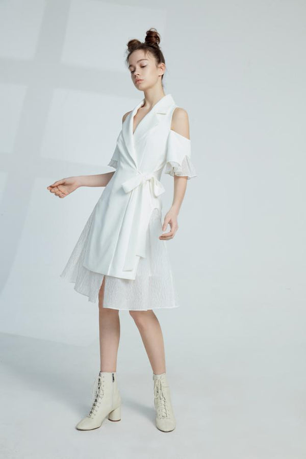 Silk Panelled Dress - BLANCORE