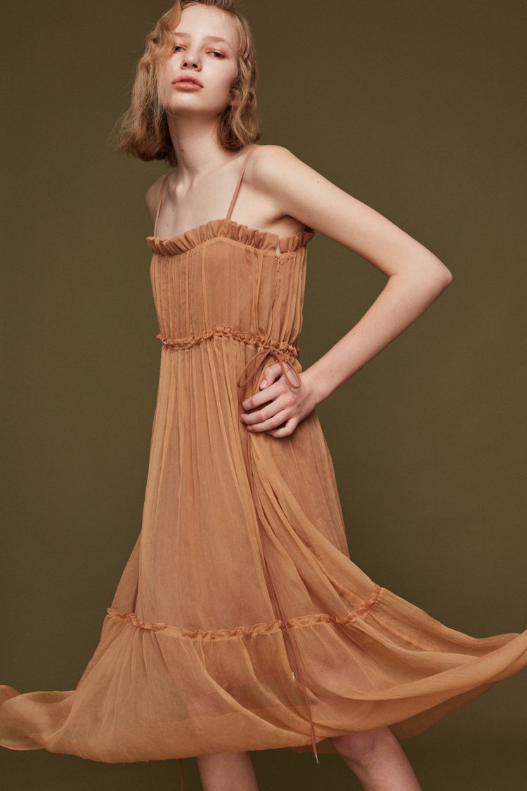 Silk Slip Dress with Draped Detail - BLANCORE