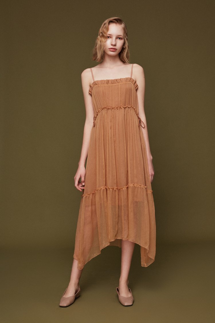 Silk Slip Dress with Draped Detail - BLANCORE