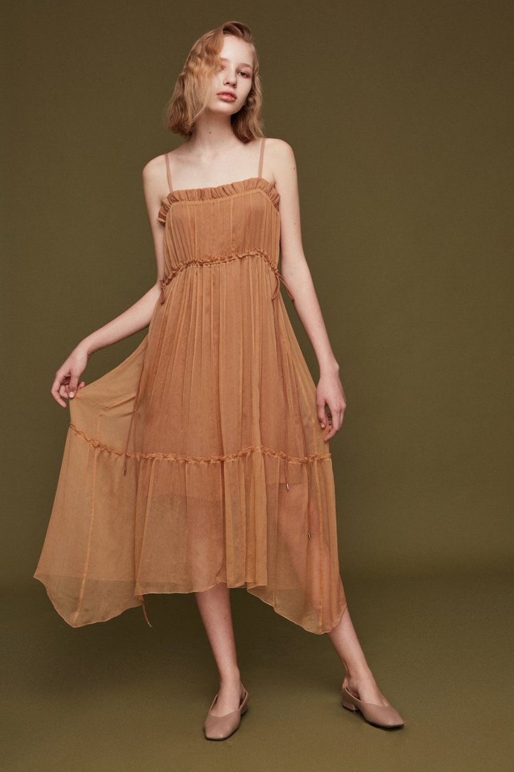 Silk Slip Dress with Draped Detail - BLANCORE