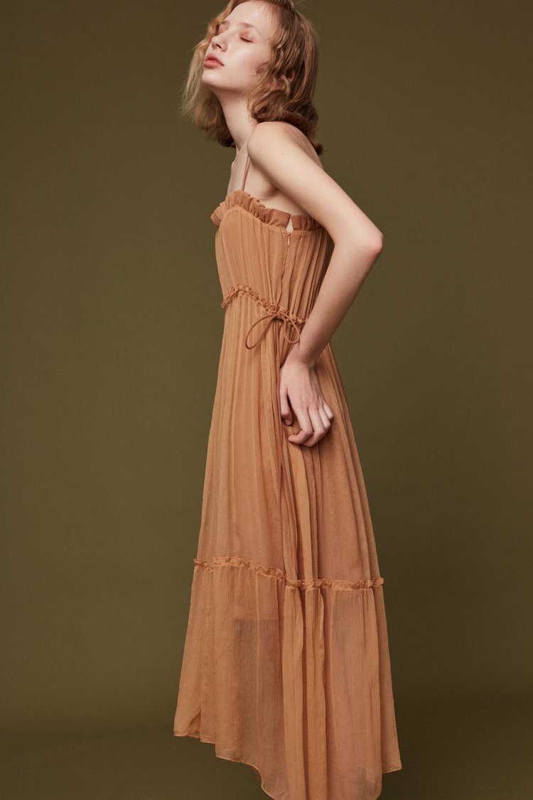 Silk Slip Dress with Draped Detail - BLANCORE