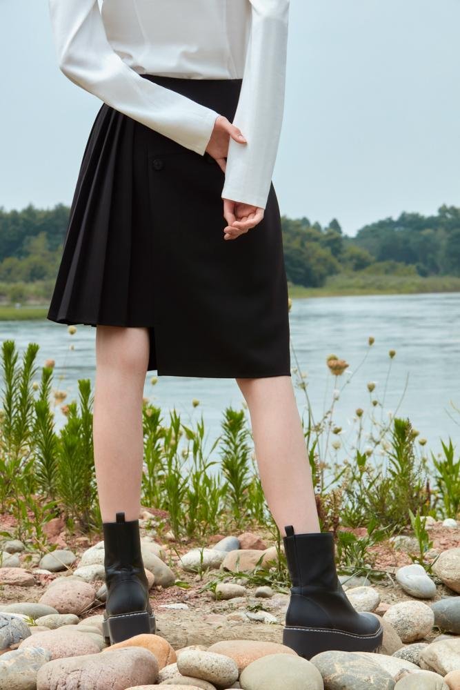SKIRT WITH DETACHABLE BOTTOM - BLANCORE
