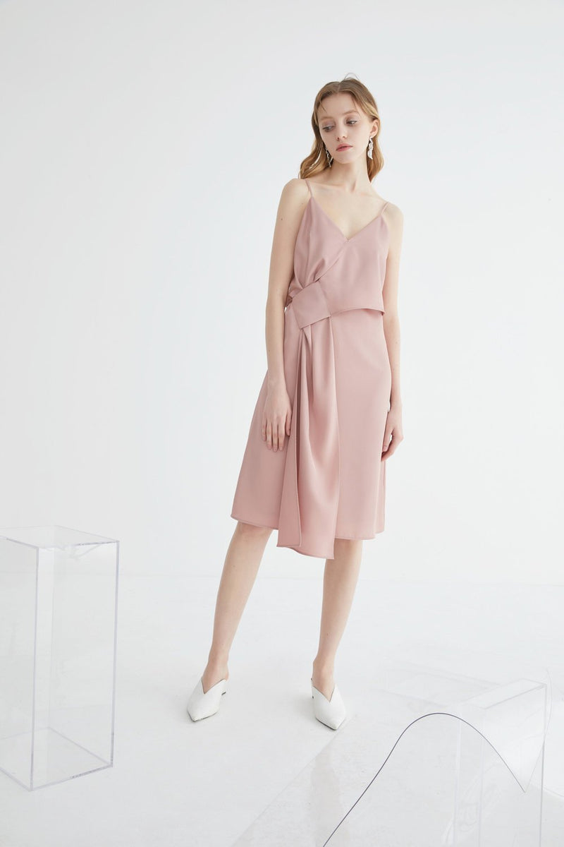 Slip Dress with Cross Over Detail - BLANCORE