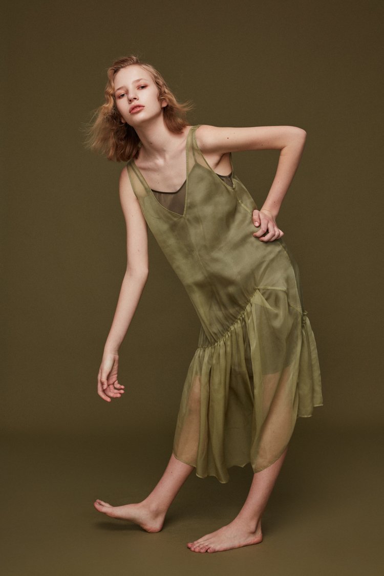 Slip Dress with Drawstring Detail - BLANCORE