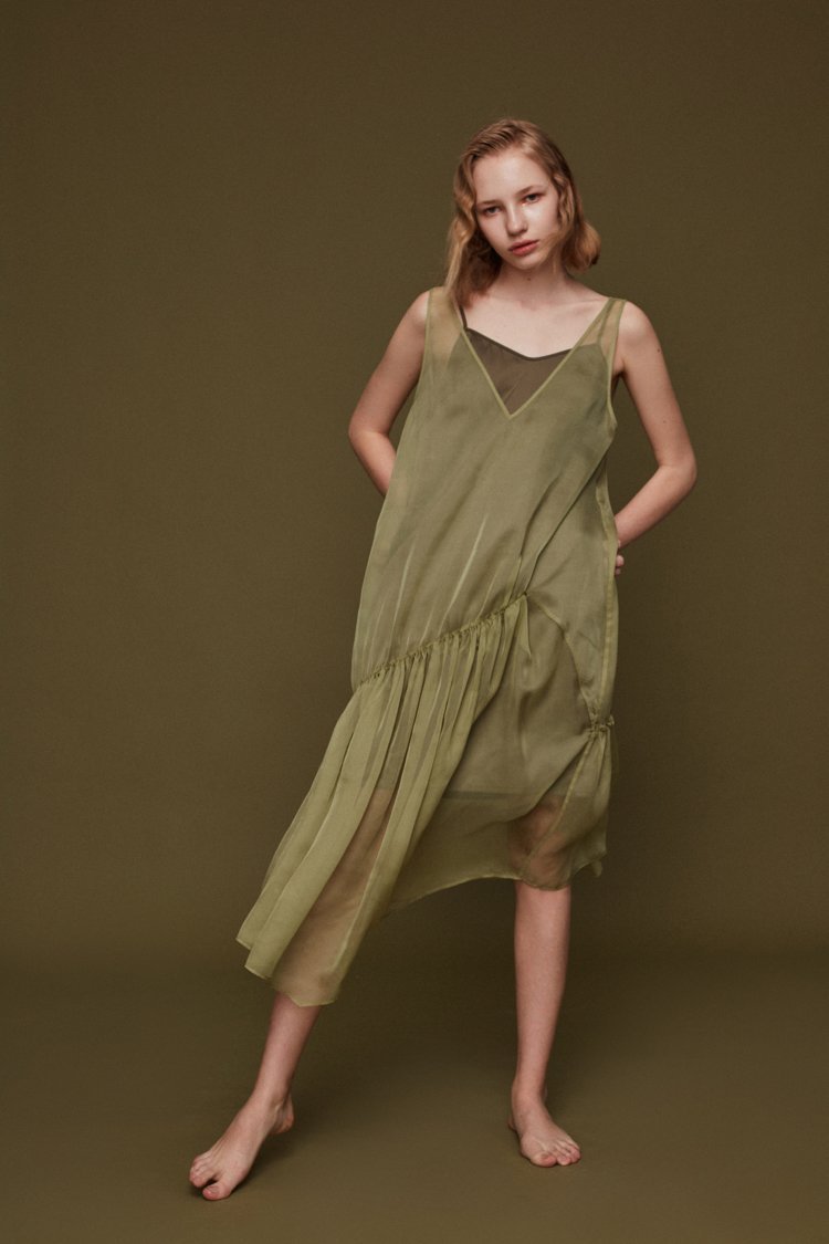 Slip Dress with Drawstring Detail - BLANCORE