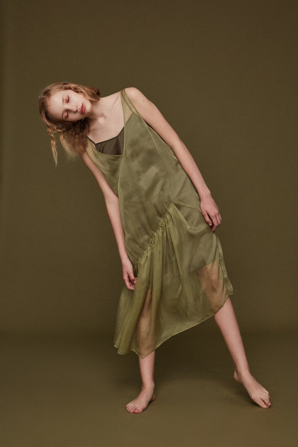 Slip Dress with Drawstring Detail - BLANCORE