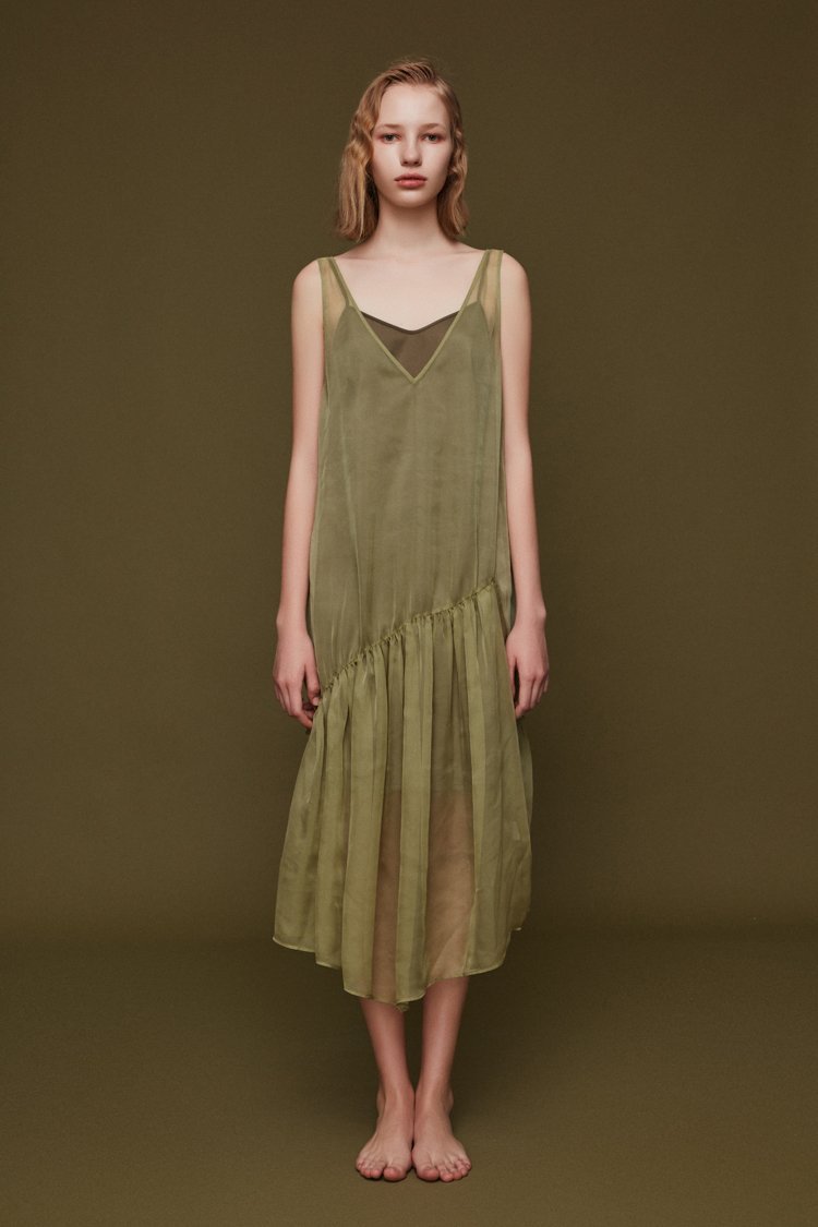 Slip Dress with Drawstring Detail - BLANCORE