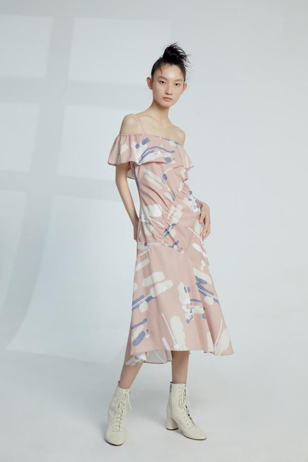 Slip Dress With Print - BLANCORE