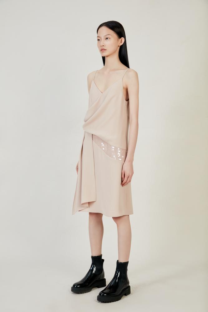 Slip Dress With Sequin - BLANCORE