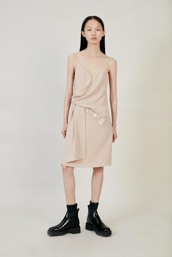 Slip Dress With Sequin - BLANCORE