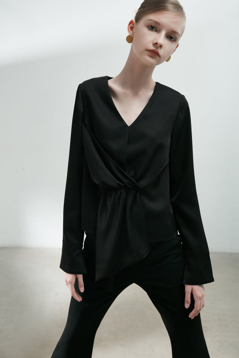 Top with Draped Detail - BLANCORE