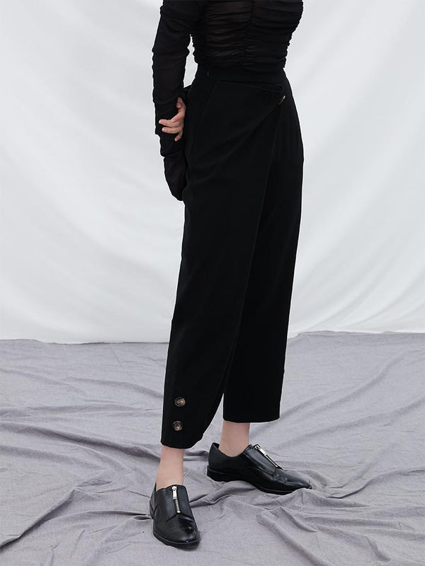 Trouser with Fold Detail - BLANCORE
