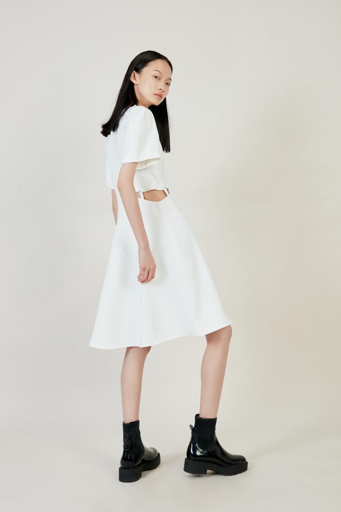 White Asymmetric Dress - BLANCORE