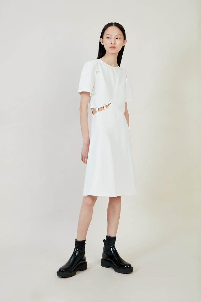 White Asymmetric Dress - BLANCORE