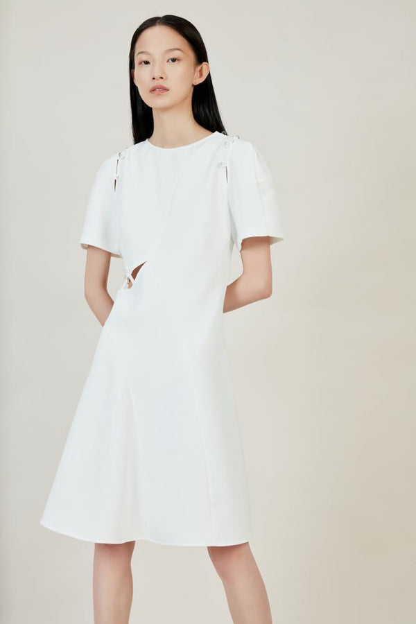 White Asymmetric Dress - BLANCORE