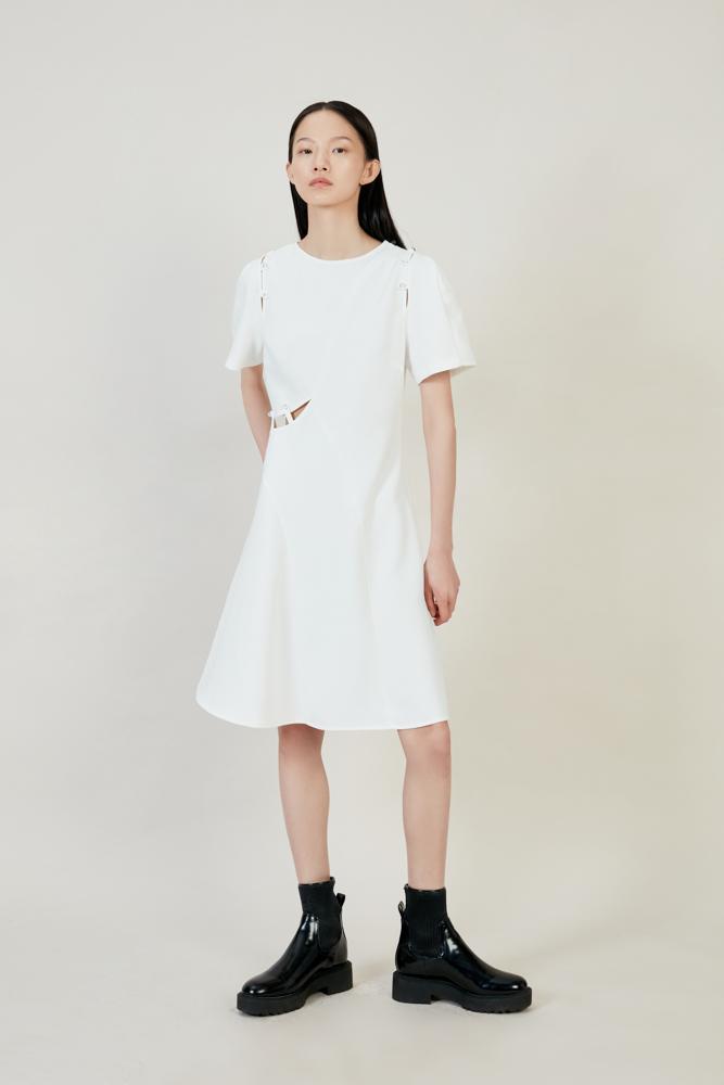 White Asymmetric Dress - BLANCORE